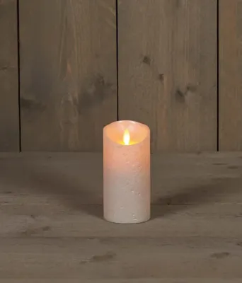 Anna&apos;s Collection LED kaars flame effect rustiek 7.5x15cm parel 1 stuks