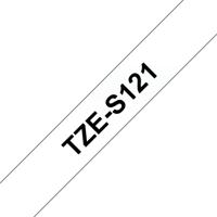 Brother TZe-S121 Labeltape extra sterk klevend Tapekleur: Transparant Tekstkleur: Zwart 9 mm 8 m