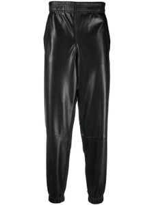 Laneus pantalon droit en cuir artificiel - Noir