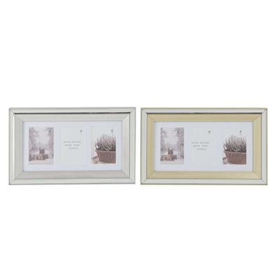 Fotolijsten DKD Home Decor Kristal polyestyreen Gouden Zilverkleurig Traditioneel 47 x 2 x 29 cm (2 Stuks)