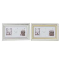 Fotolijsten DKD Home Decor Kristal polyestyreen Gouden Zilverkleurig Traditioneel 47 x 2 x 29 cm (2 Stuks)