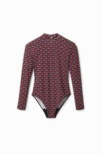 Body met geometrische retro-print - RED - XS