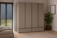 Home365 Kledingkast Crotone - Taupe - 4-Deurs met Lades