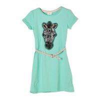 s.Oliver jurk met printopdruk en pailletten petrol - thumbnail