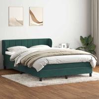 Boxspring met matras fluweel donkergroen 140x210 cm