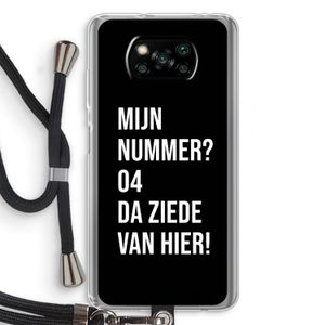 Da ziede van hier - Zwart: Xiaomi Poco X3 NFC Transparant Hoesje met koord