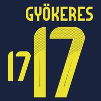 Gyökeres 17 (Officiële Zweden Away Bedrukking 2024-2025) - thumbnail