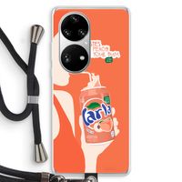 Peach please!: Huawei P50 Pro Transparant Hoesje met koord