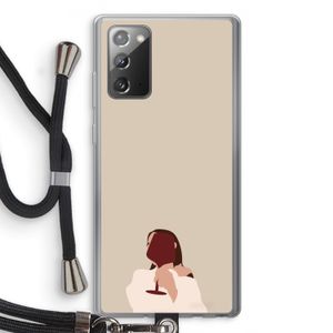 I drink wine: Samsung Galaxy Note 20 / Note 20 5G Transparant Hoesje met koord