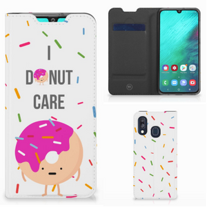 Samsung Galaxy A40 Flip Style Cover Donut Roze