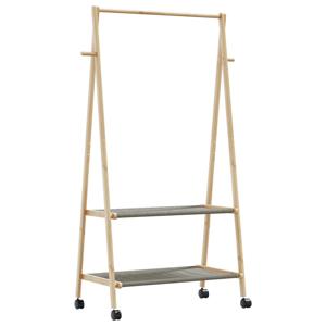 VidaXL Kledingrek met schappen en wielen 96x45,5x155,5 cm bamboe