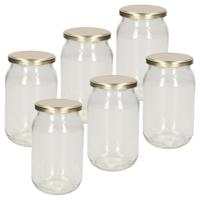 Weckpot - 8x stuks - 900 ml - inmaakpot met schroefdeksel - glas - D13 x H18 cm