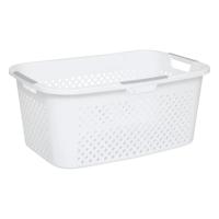 Kunststof wasmand - wit - 40 liter - 58 x 40 x 25 cm - manden voor wasgoed