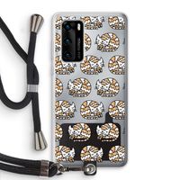 Slapende poes: Huawei P40 Transparant Hoesje met koord