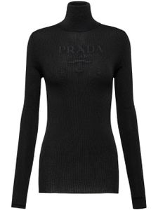 Prada pull à logo intarsia - Noir