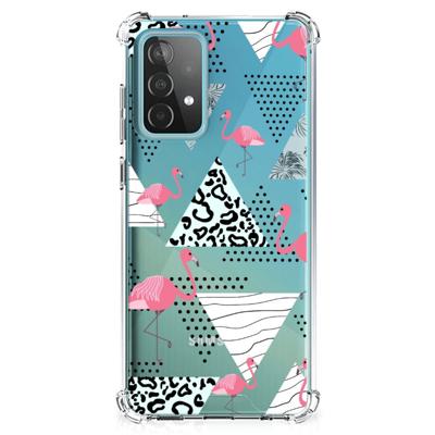 Samsung Galaxy A52 4G/5G Case Anti-shock Flamingo Triangle Samsung Galaxy A52 4G/5G Case Anti-shock Flamingo Triangle