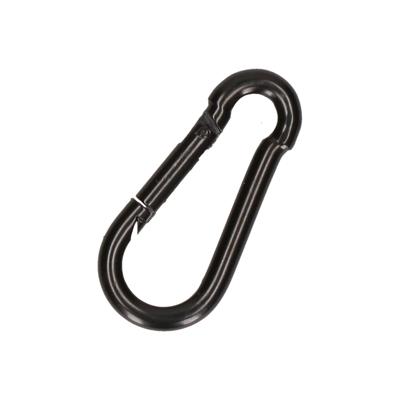 Karabijnhaak - 1x - zwart - staal - 6 cm - carabiner - 120 kg draagkracht