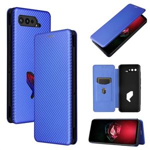 Asus ROG Phone 5 Flip Case - Koolstofvezel - Blauw