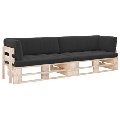 Tweezitsbank pallet met kussens geïmpregneerd grenenhout