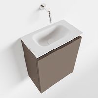 Toiletmeubel Mondiaz Ture | 40 cm | Meubelkleur Smoke | Eden wastafel Talc Midden | Zonder kraangat
