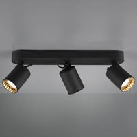 Pago - LED plafondlamp - 3 spots - Draaibaar en dimbaar - GU10 - Kantelbaar - Plafondspot - Voor binnen - Zwart