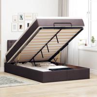 Ottoman bed met matras en LED's 120x200 cm stof donkerbruin