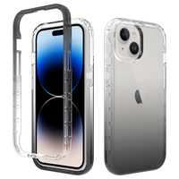 iPhone 15 Plus hoesje - Full body - 2 delig - Shockproof - Siliconen - TPU - Zwart