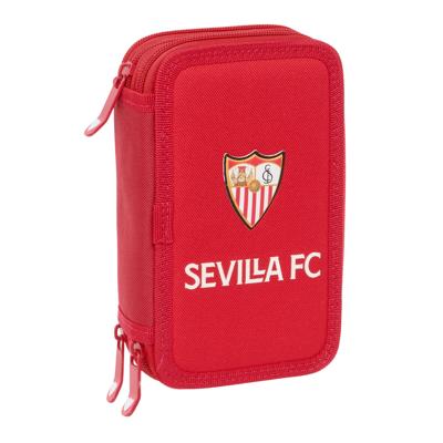 Driedubbele Pennenzak Sevilla Fútbol Club Rood 12,5 x 19,5 x 5,5 cm 37 Onderdelen
