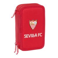 Driedubbele Pennenzak Sevilla Fútbol Club Rood 12,5 x 19,5 x 5,5 cm 37 Onderdelen