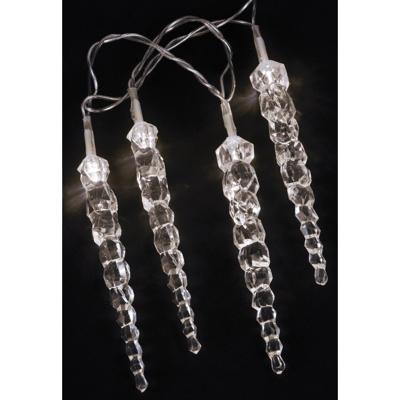 Ijspegelverlichting - 2x - 40 led lampjes - helder/koel wit - 400 cm - buiten