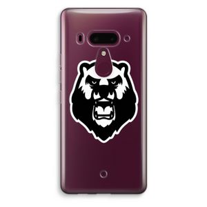 Angry Bear (white): HTC U12+ Transparant Hoesje