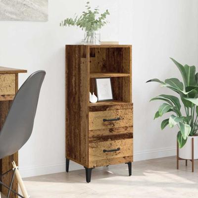 Dressoir met lade Oud hout 34 x 34.5 x 90 cm Bewerkt hout