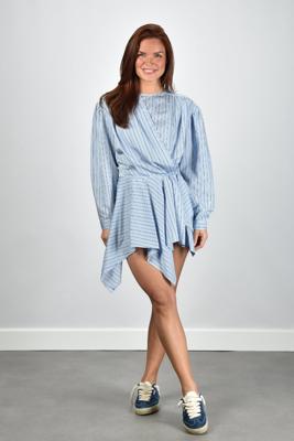 IRO jurk Utenia 26SWM33UTENIA blue left bank stripe