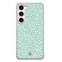 Samsung Galaxy S23 hybride hoesje - Mint dots