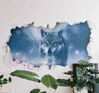 Wanddecoratie stickers Wolf in de sneeuw - thumbnail