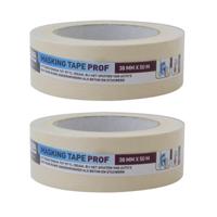 Afplaktape - 2x - 38mm x 50m - Hittebestendig - Schilders tape