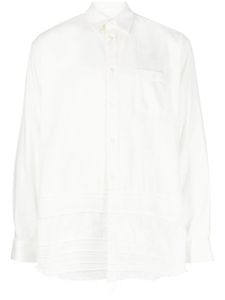 Undercover embroidered-desgin frayed shirt - Blanc