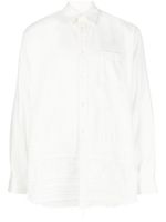 Undercover embroidered-desgin frayed shirt - Blanc - thumbnail