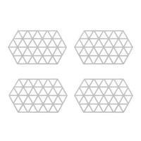 Krumble Siliconen pannenonderzetter Hexagon lang - Grijs - Set van 4