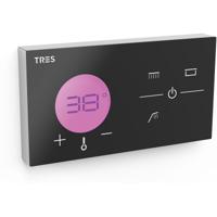 Regendouche set Tres Shower Technology | Inbouw | Thermostaatkraan | 3-weg | Vierkant | Zwart chroom