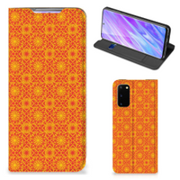 Samsung Galaxy S20 Hoesje met Magneet Batik Oranje - thumbnail