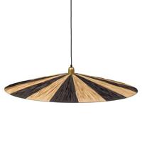 WOOOD Loic Hanglamp - Streep - Zwart|Naturel - 10x95x95