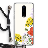 Wilde bloemen: OnePlus 8 Transparant Hoesje met koord