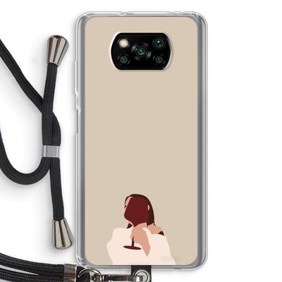I drink wine: Xiaomi Poco X3 NFC Transparant Hoesje met koord