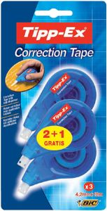 Correctieroller Tipp-ex 4.2mmx12m zijwaarts blister 2+1 gratis