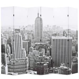 Kamerscherm New York bij daglicht 228x170 cm zwart en wit