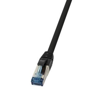 LogiLink CQ6025S RJ45 CAT 6A S/FTP 0.50 m Zwart Afscherming gevlochten, Halogeenvrij, PUR-mantel, Zuurbestendig, Oliebestendig 1 stuk(s)