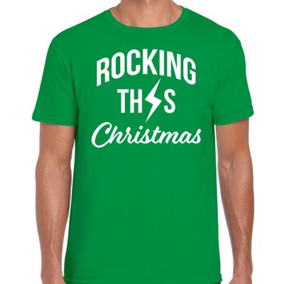 Rocking this Christmas fout Kerstshirt / t-shirt groen voor heren Rocking this Christmas fout Kerstshirt / t-shirt groen voor heren
