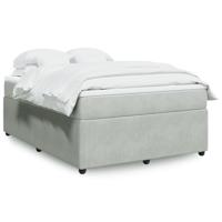 Boxspring met matras fluweel lichtgrijs 140x200 cm