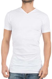 Alan Red Vermont Regular Fit T-Shirt V-hals Dubbel pak wit, Effen